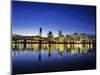 Portland Skyline Across the Willamette River, Oregon, USA-Chuck Haney-Mounted Photographic Print