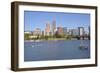 Portland skyline and rowing boats in morning light, Multnomah County, Oregon, USA-null-Framed Photographic Print