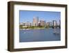 Portland skyline and rowing boats in morning light, Multnomah County, Oregon, USA-null-Framed Photographic Print