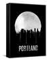 Portland Skyline Black-null-Framed Stretched Canvas