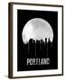 Portland Skyline Black-null-Framed Art Print