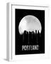 Portland Skyline Black-null-Framed Art Print