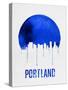 Portland Skyline Blue-null-Stretched Canvas