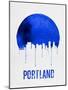 Portland Skyline Blue-null-Mounted Art Print