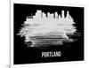 Portland Skyline Brush Stroke - White-NaxArt-Framed Art Print