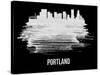 Portland Skyline Brush Stroke - White-NaxArt-Stretched Canvas