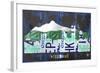 Portland Skyline License Plate Art-Design Turnpike-Framed Giclee Print