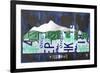 Portland Skyline License Plate Art-Design Turnpike-Framed Giclee Print