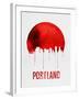 Portland Skyline Red-NaxArt-Framed Art Print