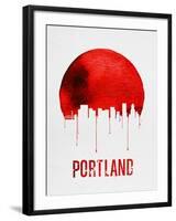 Portland Skyline Red-NaxArt-Framed Art Print