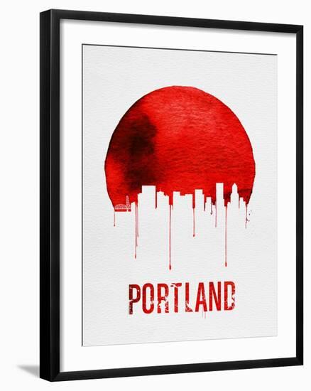 Portland Skyline Red-NaxArt-Framed Art Print