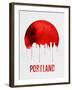 Portland Skyline Red-NaxArt-Framed Art Print