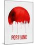 Portland Skyline Red-NaxArt-Mounted Art Print