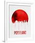 Portland Skyline Red-NaxArt-Framed Art Print