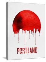 Portland Skyline Red-NaxArt-Stretched Canvas