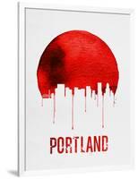 Portland Skyline Red-NaxArt-Framed Art Print