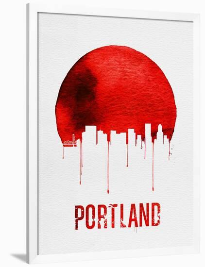 Portland Skyline Red-NaxArt-Framed Art Print