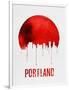 Portland Skyline Red-NaxArt-Framed Art Print
