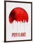 Portland Skyline Red-NaxArt-Framed Art Print