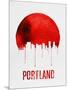 Portland Skyline Red-NaxArt-Mounted Art Print