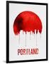 Portland Skyline Red-NaxArt-Framed Art Print