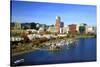 Portland Skyline & Willamette River-Steve Terrill-Stretched Canvas