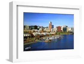 Portland Skyline & Willamette River-Steve Terrill-Framed Photographic Print