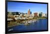 Portland Skyline & Willamette River-Steve Terrill-Framed Photographic Print