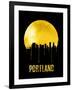 Portland Skyline Yellow-null-Framed Art Print