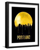 Portland Skyline Yellow-null-Framed Art Print