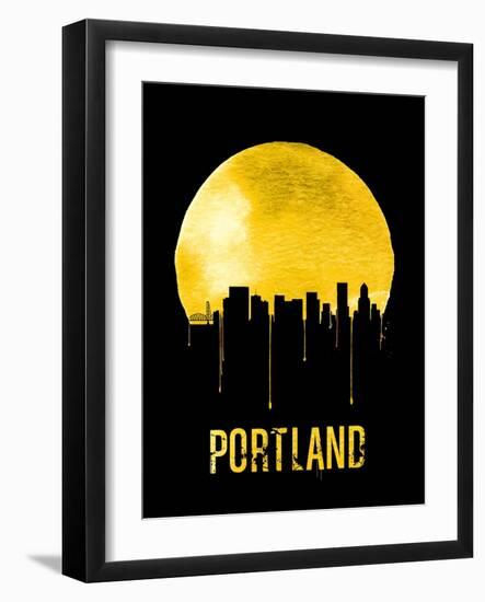 Portland Skyline Yellow-null-Framed Art Print