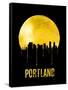 Portland Skyline Yellow-null-Framed Stretched Canvas