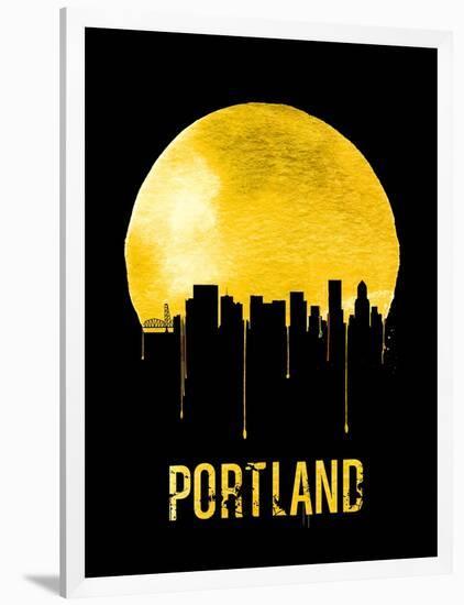 Portland Skyline Yellow-null-Framed Art Print