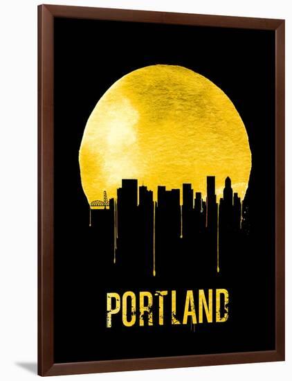 Portland Skyline Yellow-null-Framed Art Print