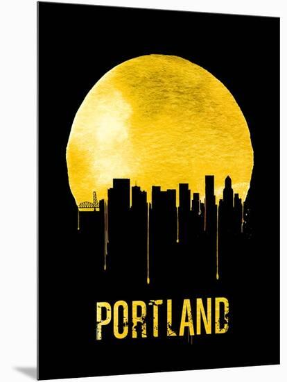 Portland Skyline Yellow-null-Mounted Art Print