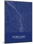 Portland, United States of America Blue Map-null-Mounted Poster