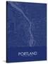 Portland, United States of America Blue Map-null-Stretched Canvas