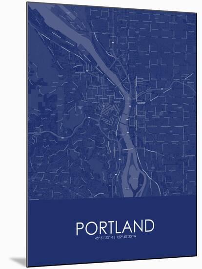 Portland, United States of America Blue Map-null-Mounted Poster