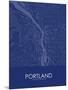 Portland, United States of America Blue Map-null-Mounted Poster