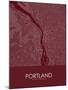 Portland, United States of America Red Map-null-Mounted Poster