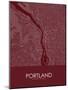 Portland, United States of America Red Map-null-Mounted Poster