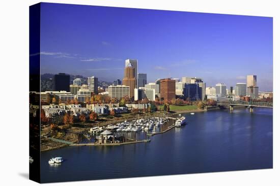 Portland Water Front and Willamitte River, Oregon-Craig Tuttle-Stretched Canvas