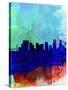 Portland Watercolor Skyline-NaxArt-Stretched Canvas