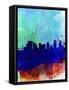 Portland Watercolor Skyline-NaxArt-Framed Stretched Canvas