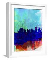 Portland Watercolor Skyline-NaxArt-Framed Art Print