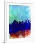 Portland Watercolor Skyline-NaxArt-Framed Art Print