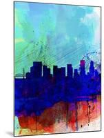 Portland Watercolor Skyline-NaxArt-Mounted Art Print