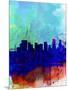 Portland Watercolor Skyline-NaxArt-Mounted Art Print