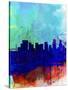 Portland Watercolor Skyline-NaxArt-Stretched Canvas