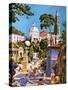 Portmeirion-Green-Stretched Canvas